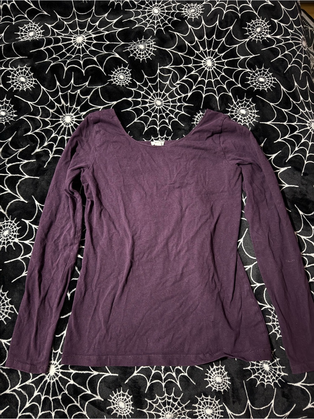 Garage Long Sleeve Scoop Neck Top With Back Cut Outs